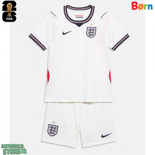 England Replika Babytøj Hjemmebanesæt Børn VM 2026 Kortærmet (+ Korte bukser)